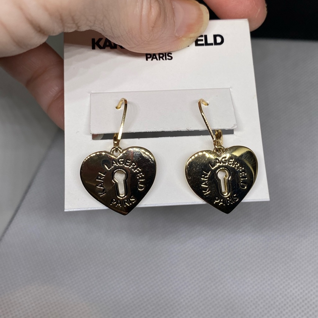 Karl Lagerfeld Gold Heart Earrings 28$